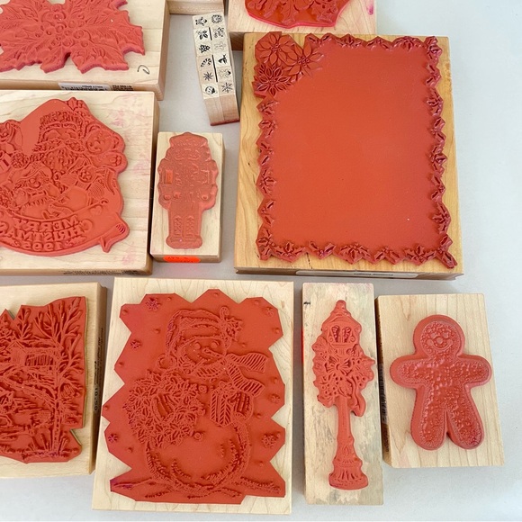 PSX Northwoods Magenta & Others Christmas Holiday Rubber Stamp Lot Winter Scene - Picture 8 of 13